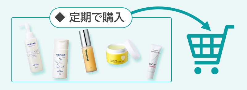 「定期で購入」を選んでカートに入れるだけ!
