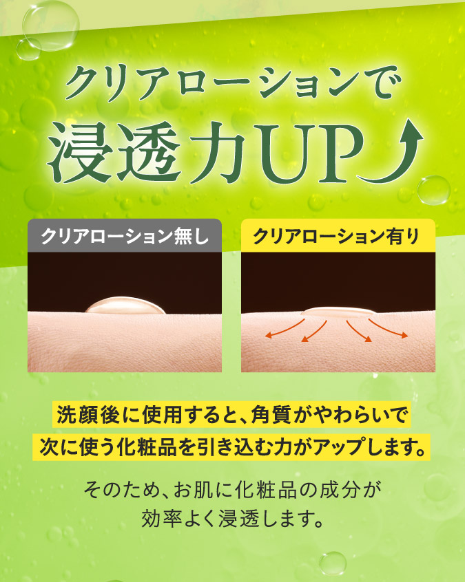 クリアローションで浸透力UP