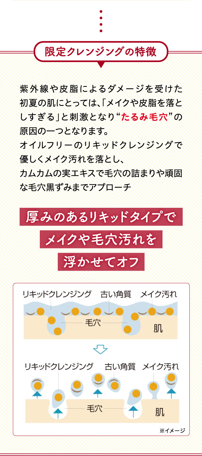 限定クレンジングの特徴