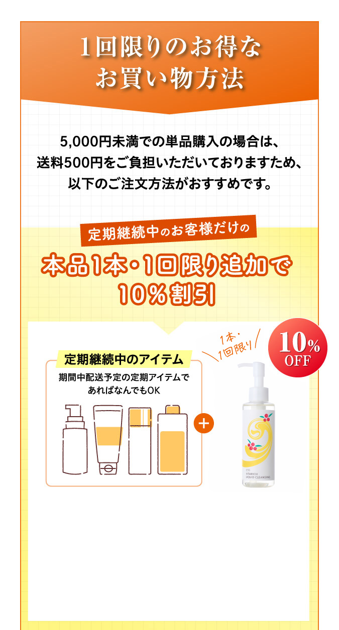 定期継続中のお客様だけの本品1回限りo
