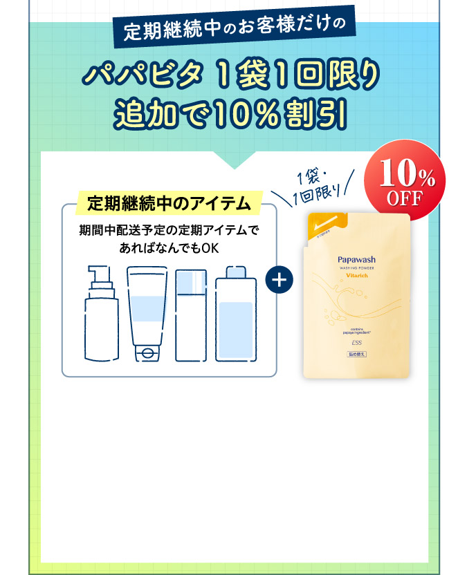 定期継続中のお客様だけのパパビタ1回限りo