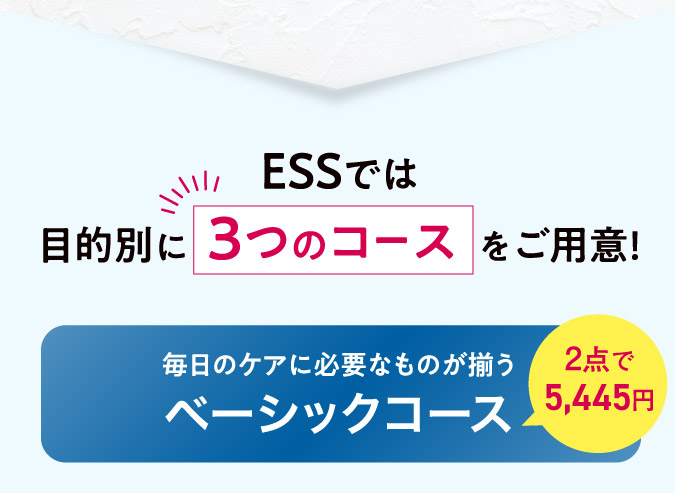 ESSでは目的別に3つのコースをご用意！