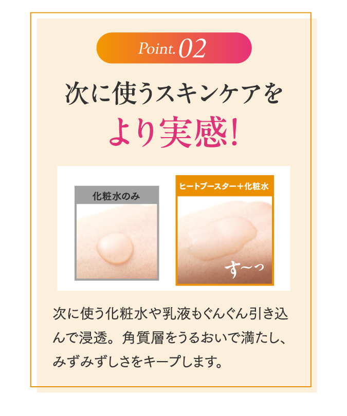 Point02 次に使うスキンケアをより実感！