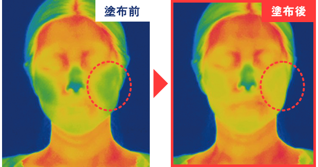 塗布前と塗布後の比較