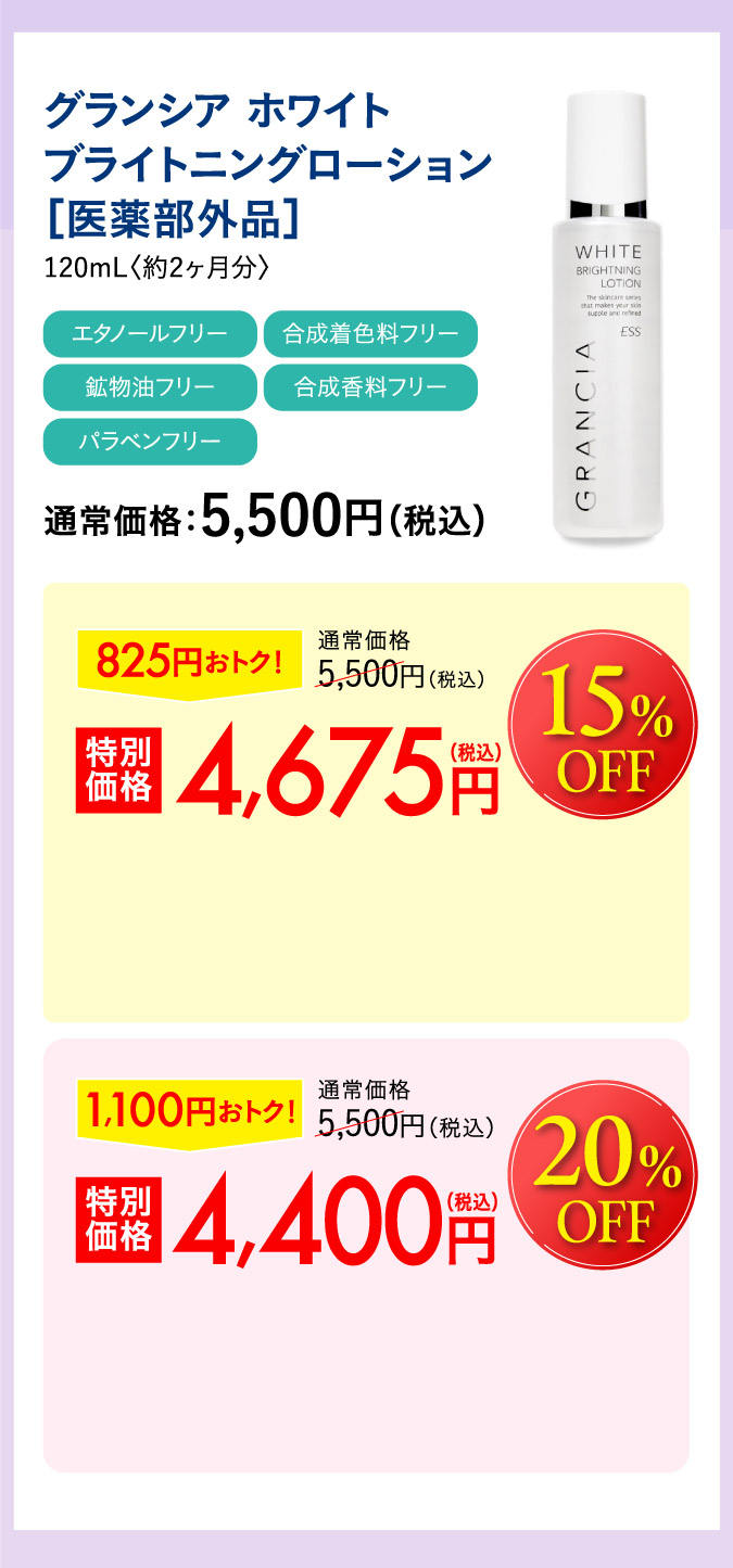 グランシア ホワイト ブライトニングローション