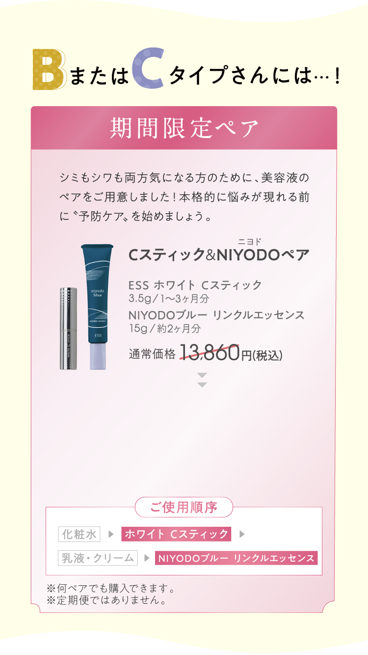 B&Cタイプにおすすめ商品