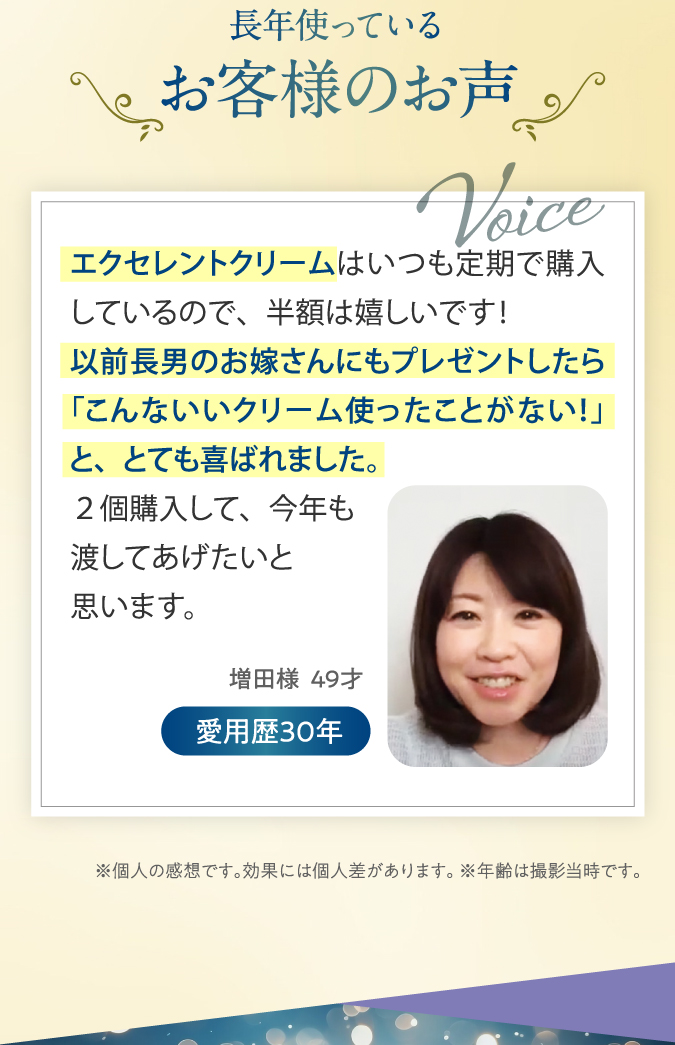 長年使っているお客様のお声
