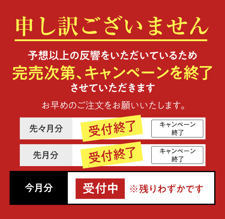 申し訳ございません。完売次第、販売を終了させていただきます。